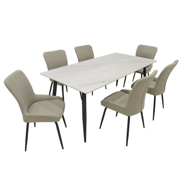 PORCELAIN 1 + 6 Dining Set (6ft)